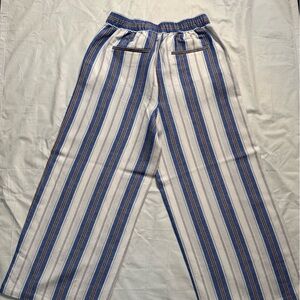 LOFT Blue and White Striped Pants